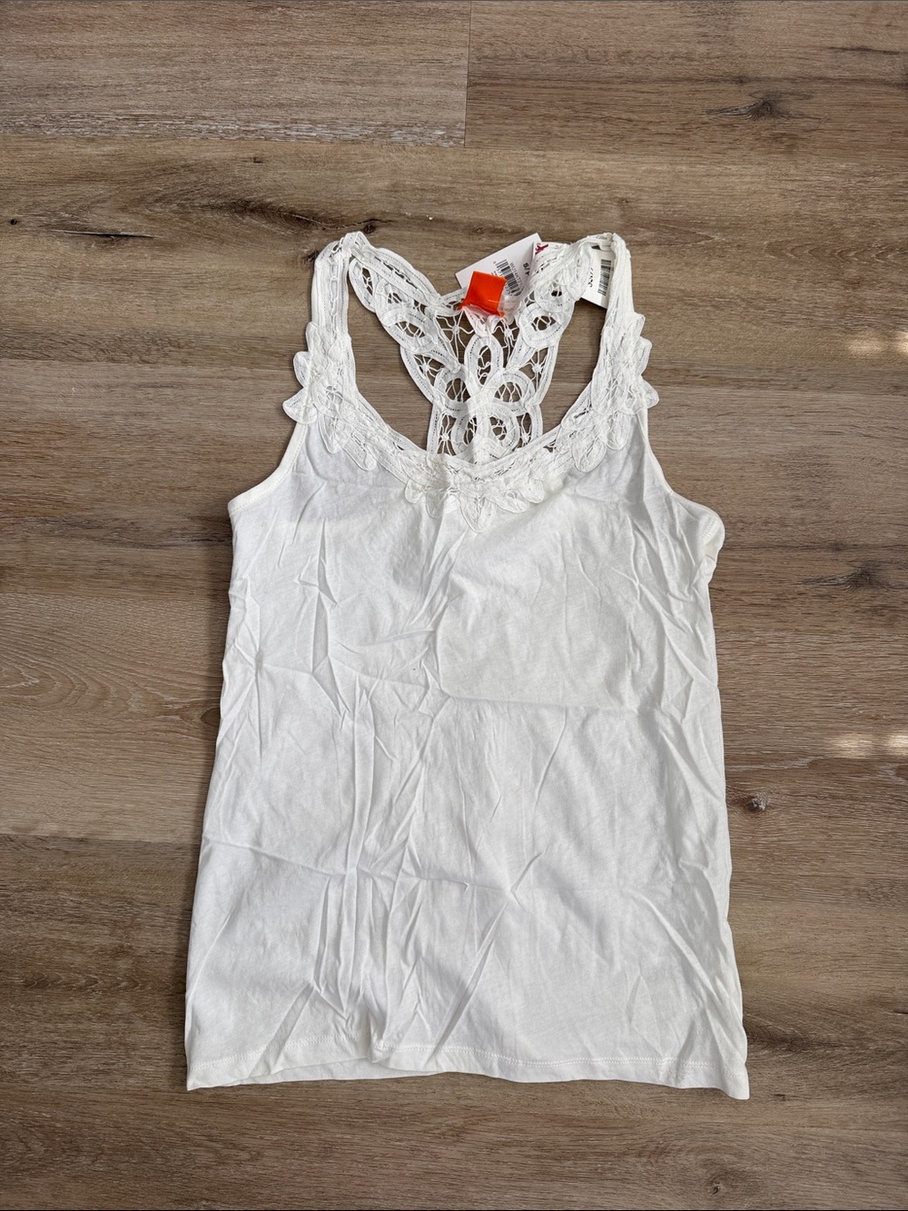 Joe Fresh White Crochet Racerback Tank